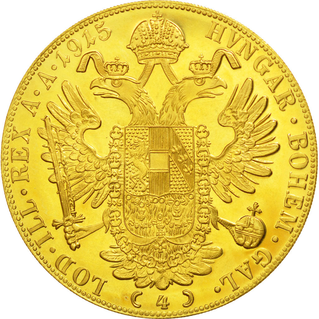 Austria, Franz Joseph I, 4 Ducat, 1915, Vienne, MS(63), Gold, KM:2276