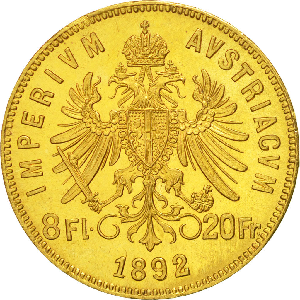 Monnaie, Autriche, Franz Joseph I, 8 Florins-20 Francs, 1892, SPL+, Or, KM:2269