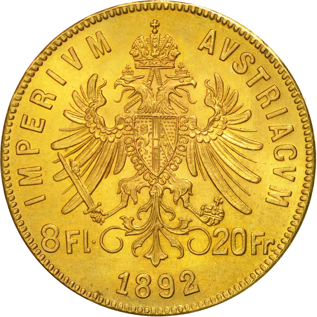 Autriche, Franz Joseph I, 8 Florins-20 Francs, 1892, SPL+, Or, KM:2269