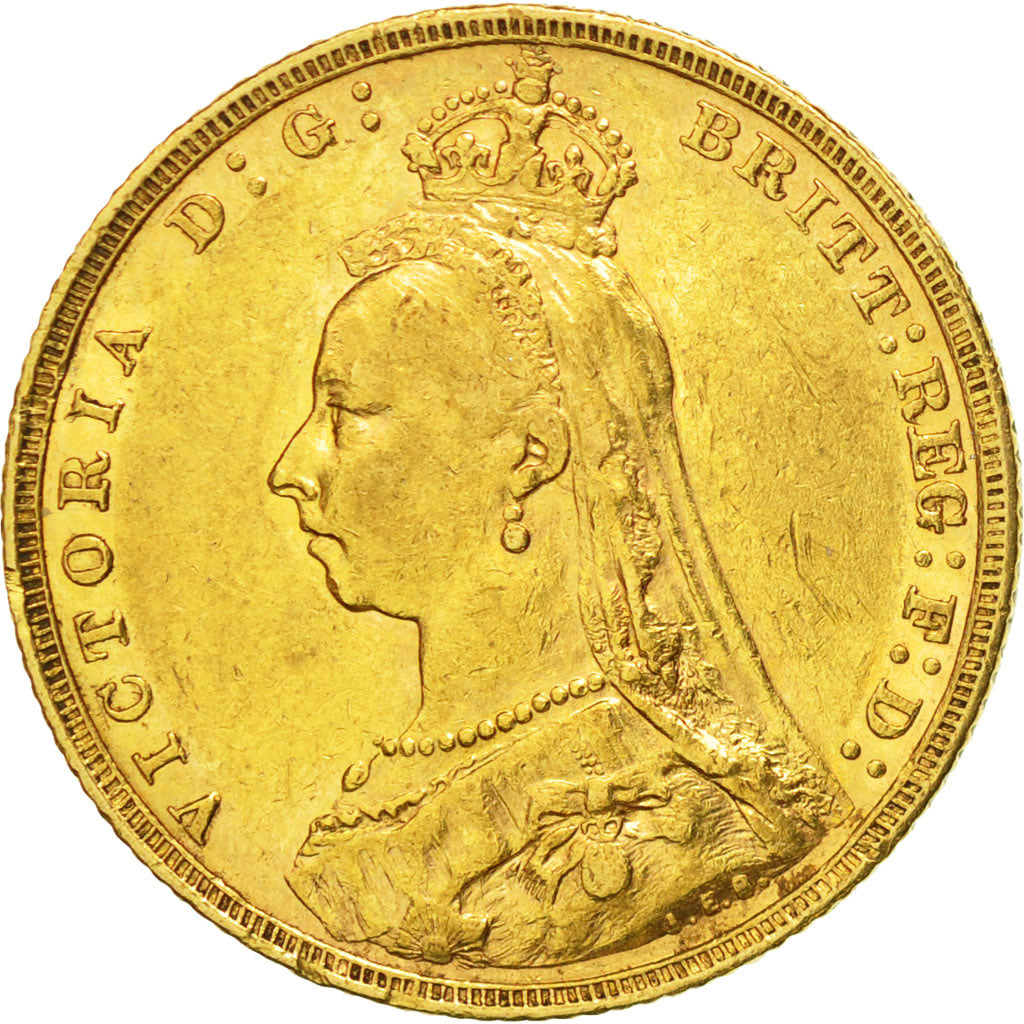 Coin, Australia, Victoria, Sovereign, 1893, Melbourne, EF(40-45), Gold, KM:10