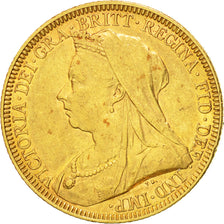 Moneta, Australia, Victoria, Sovereign, 1893, Melbourne, BB+, Oro, KM:13