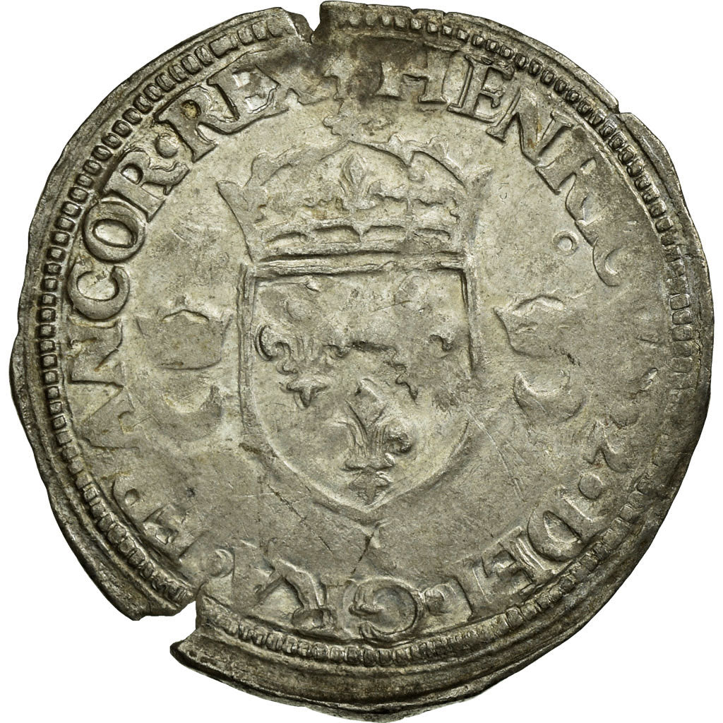 Coin, France, Douzain aux croissants, 1550, Nantes, VF(30-35), Silver
