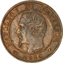 Moneta, Francia, Napoleon III, Centime, 1856, Marseille, Rare, BB+, Bronzo