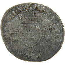 FRANCE, Douzain aux croissants, 1550, Tours, VF(20-25), Silver, Ciani #1305,...