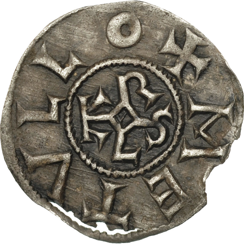 Coin, France, Denarius, Melle, AU(50-53), Silver, Prou:692