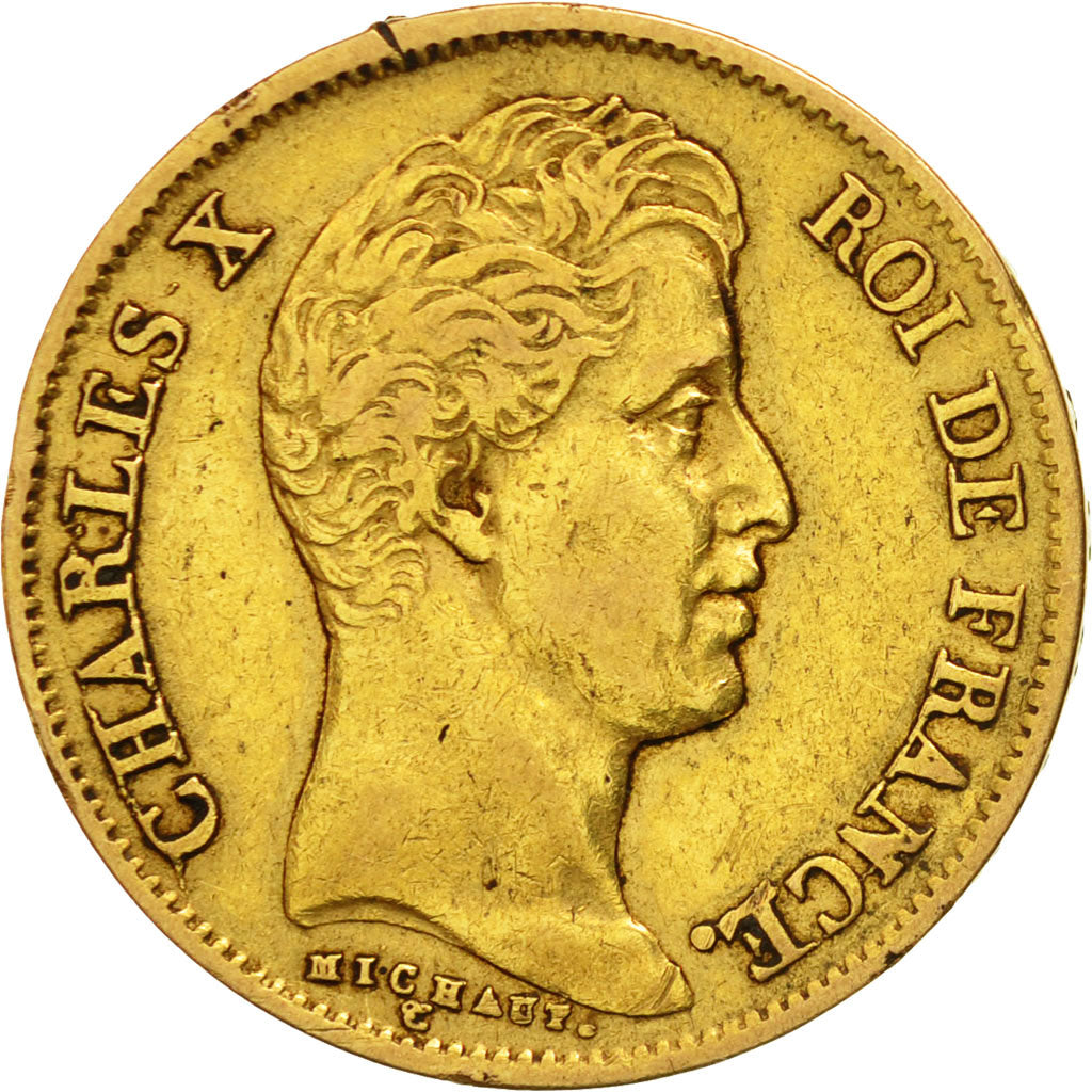France, Charles X, 40 Francs, 1830, Paris, EF(40-45), Gold, KM:721.1