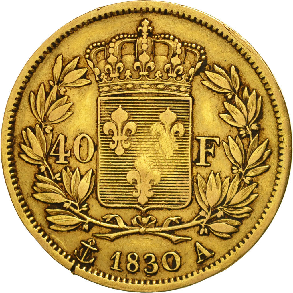 France, Charles X, 40 Francs, 1830, Paris, EF(40-45), Gold, KM:721.1