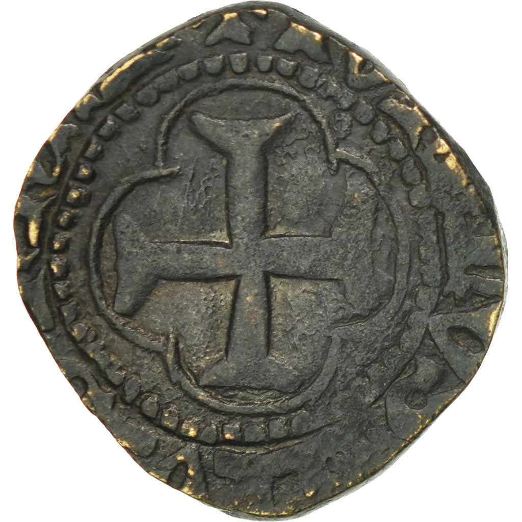 Moneta, Francia, Louis XI, Denier Tournois, Châlons-en-Champagne, MB+