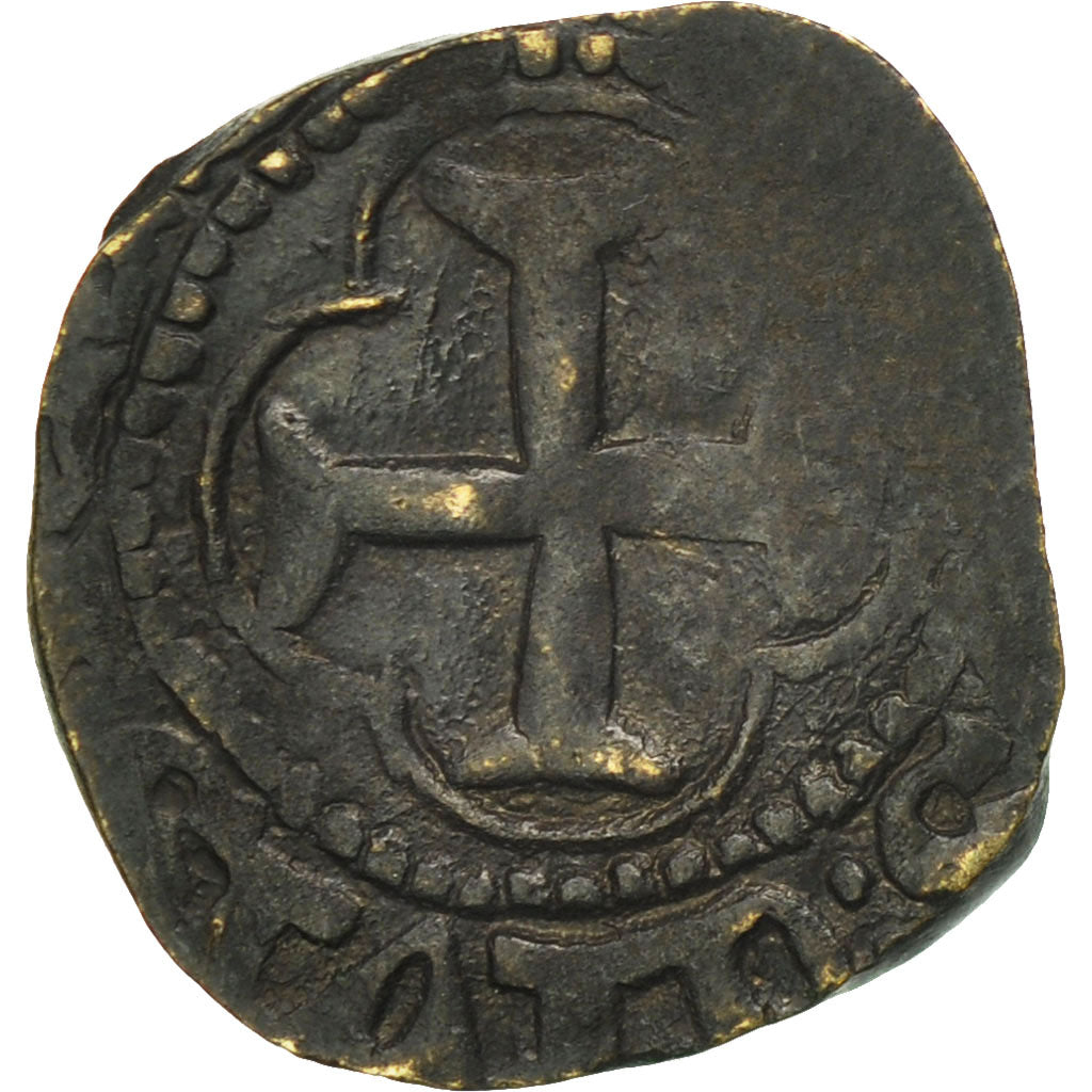 Moneta, Francia, Louis XI, Denier Tournois, Châlons-en-Champagne, MB+