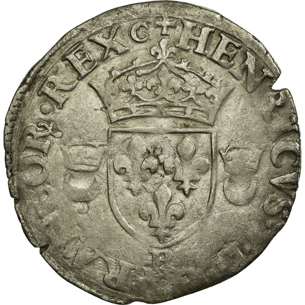 Coin, France, Douzain aux croissants, 1550, St André Villeneuve les Avignon