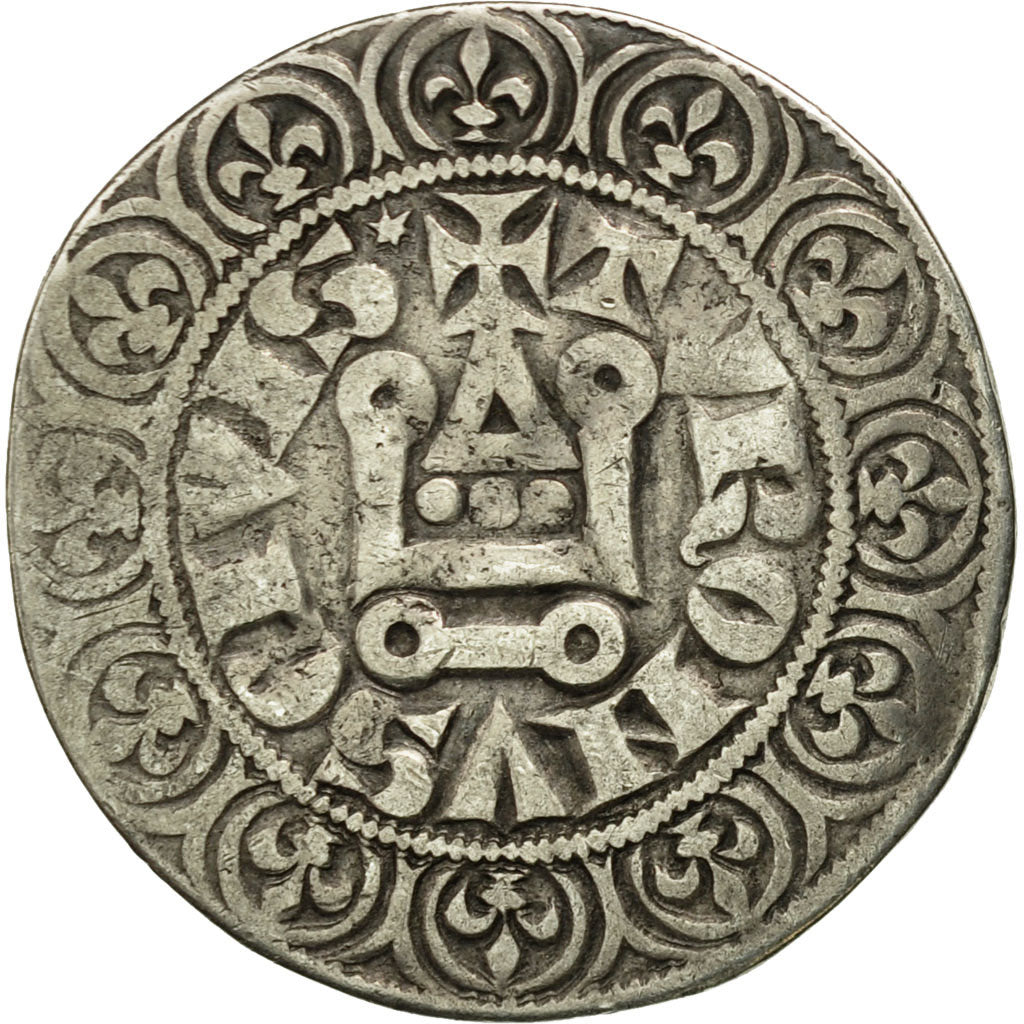 Francia, Philip IV, Gros Tournois à l'O long, MB+, Argento, Duplessy:214