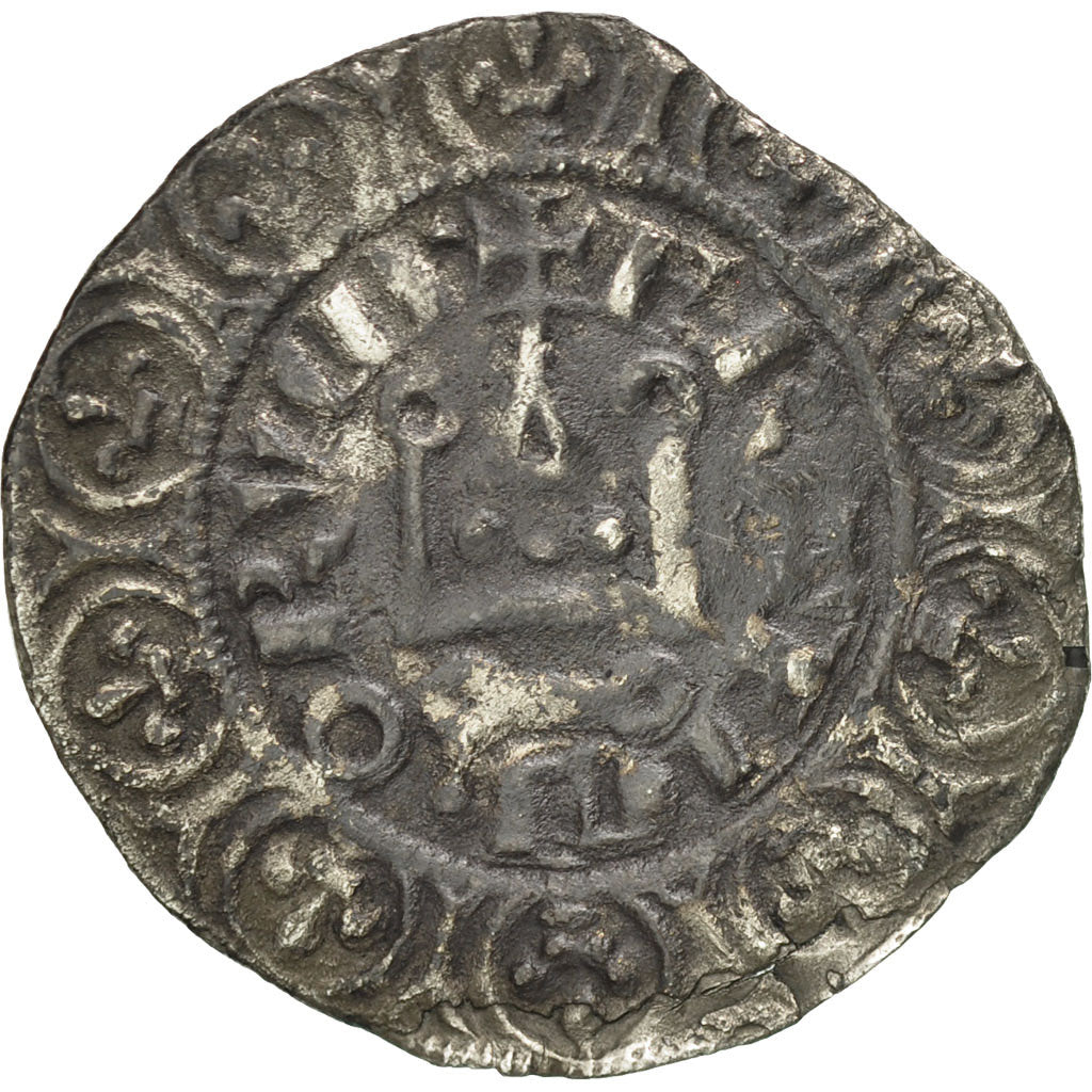 Coin, France, Charles IV, Maille Blanche, VF(20-25), Silver, Duplessy:243