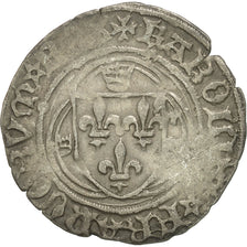 Coin, France, Charles VII, Blanc à la couronne, Tournai, VF(30-35), Billon