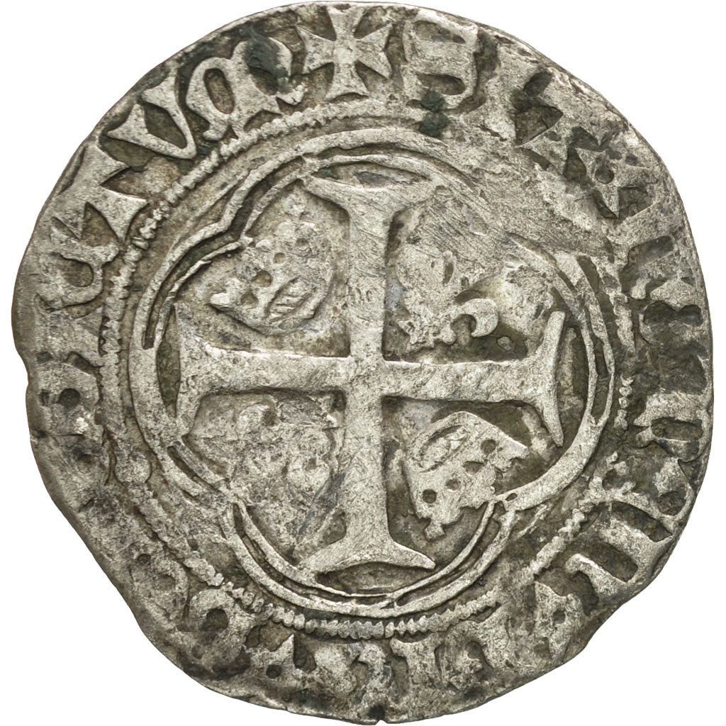 Moneta, Francia, Charles VIII, Blanc à la couronne, Rouen, MB, Biglione