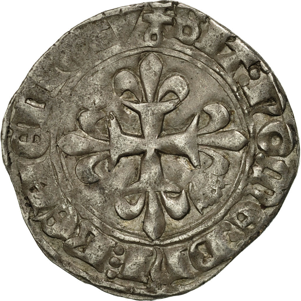 Moneta, Francia, Charles VI, Florette, Paris, MB+, Biglione, Duplessy:387A