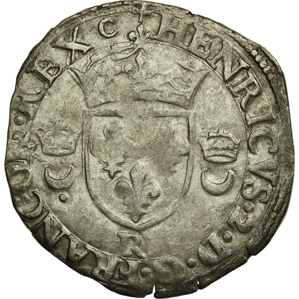 Coin, France, Douzain aux croissants, 1550, St André Villeneuve les Avignon