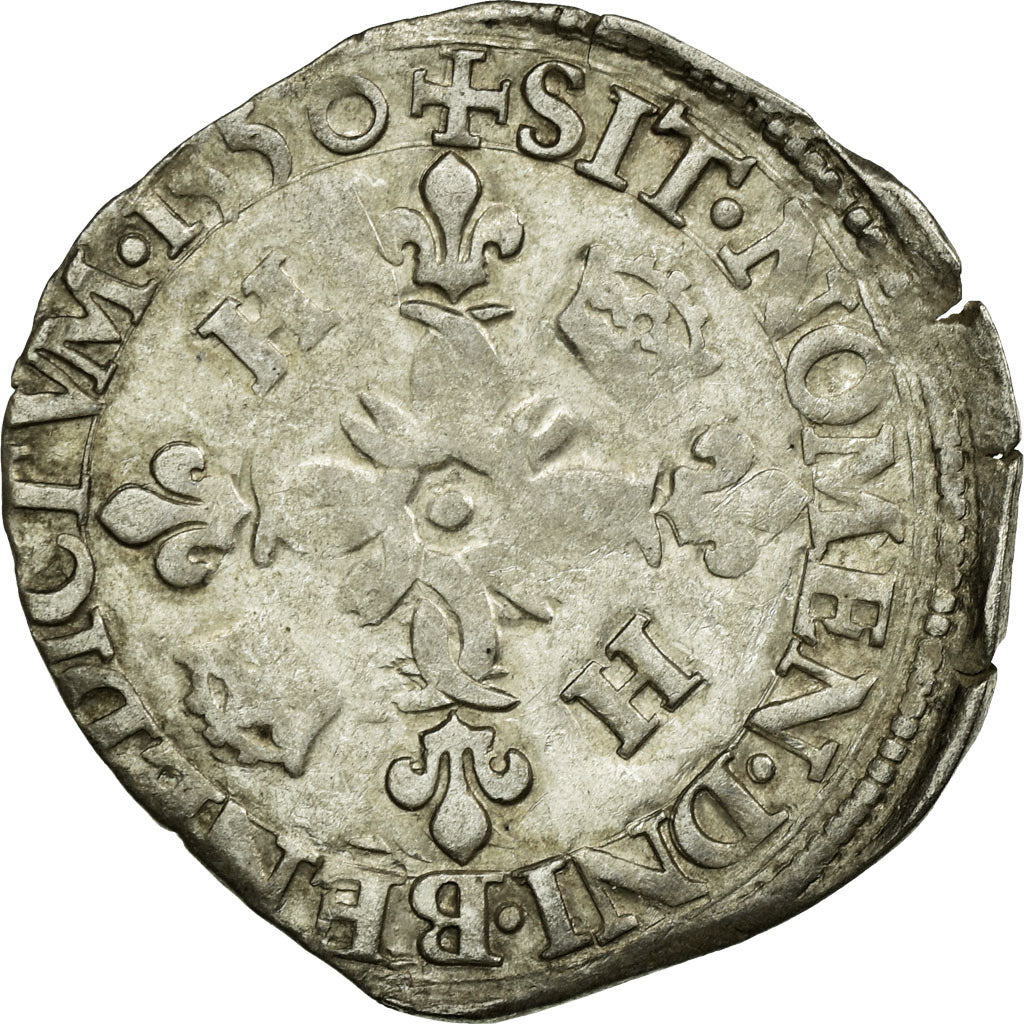 Coin, France, Douzain aux croissants, 1550, St André Villeneuve les Avignon