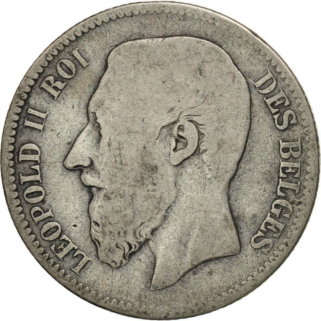 Belgium, Leopold II, 2 Francs, 2 Frank, 1866, F(12-15), Silver, KM:30.1