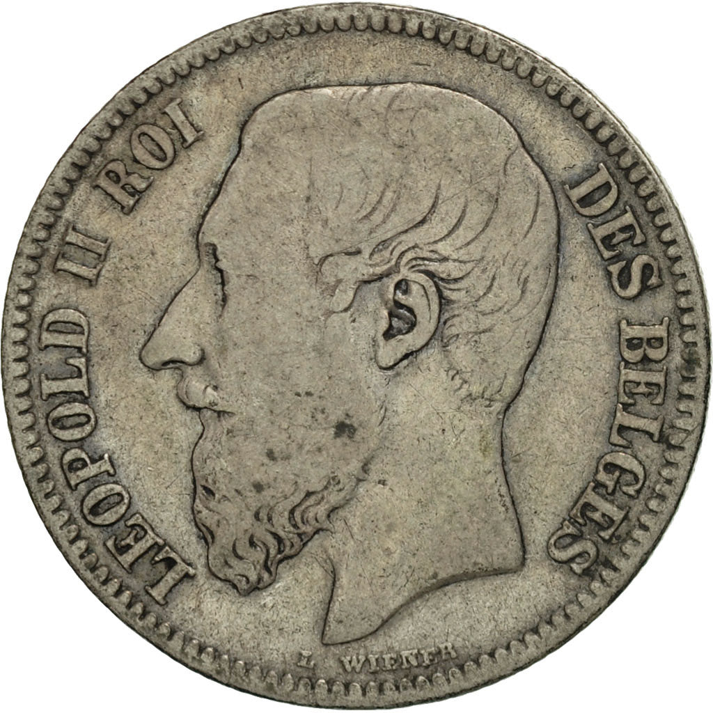 Coin, Belgium, Leopold II, 2 Francs, 2 Frank, 1866, VF(20-25), Silver, KM:30.1
