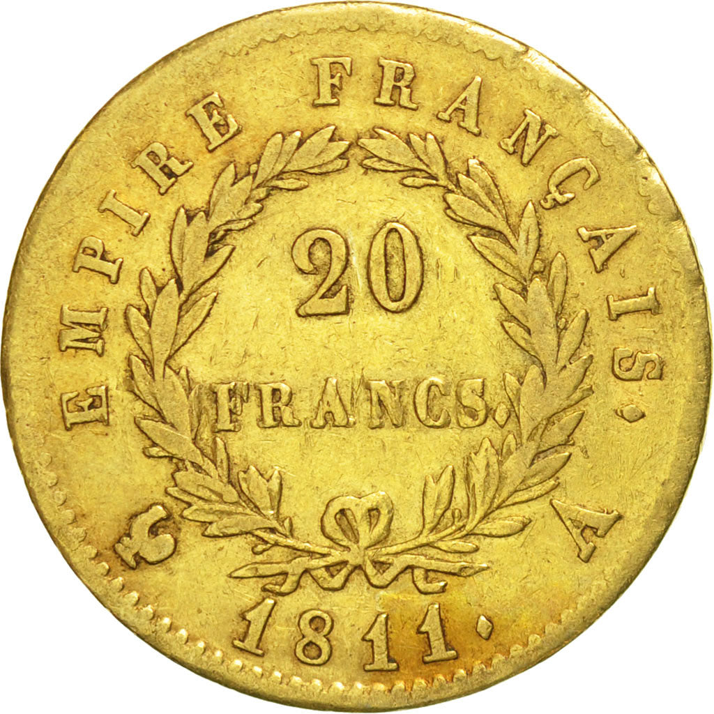 Münze, Frankreich, Napoléon I, 20 Francs, 1811, Paris, SS, Gold, KM:695.1