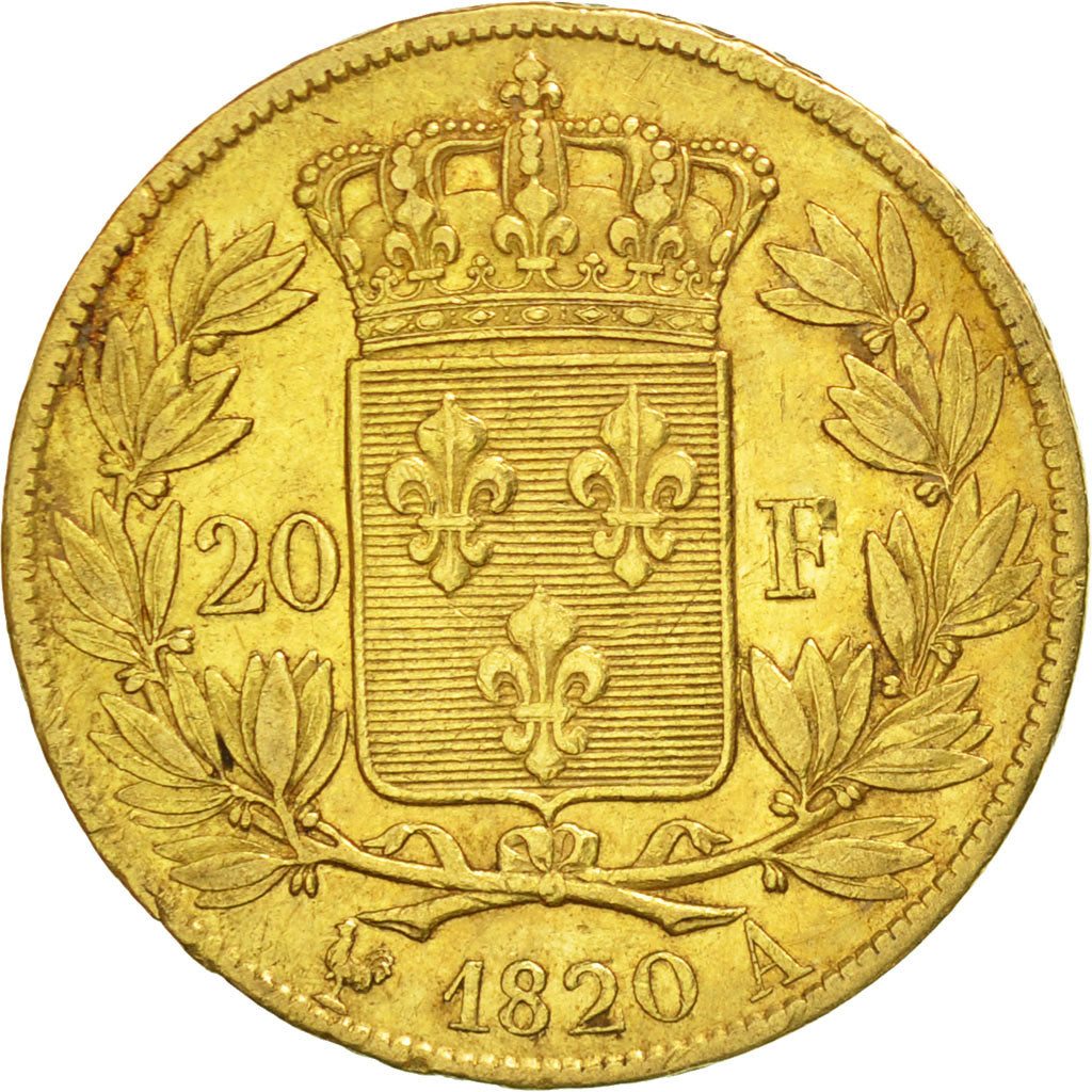 France, Louis XVIII, 20 Francs, 1820, Paris, TTB, Or, Gadoury:1028