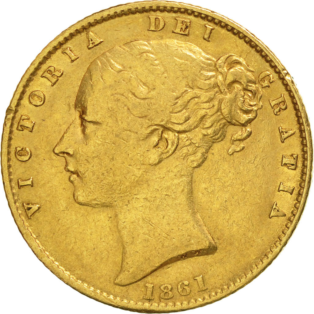 Coin, Great Britain, Victoria, Sovereign, 1861, EF(40-45), Gold, KM:736.1