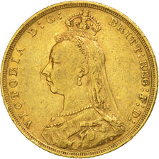 Moneta, Australia, Victoria, Sovereign, 1891, Melbourne, BB, Oro, KM:10