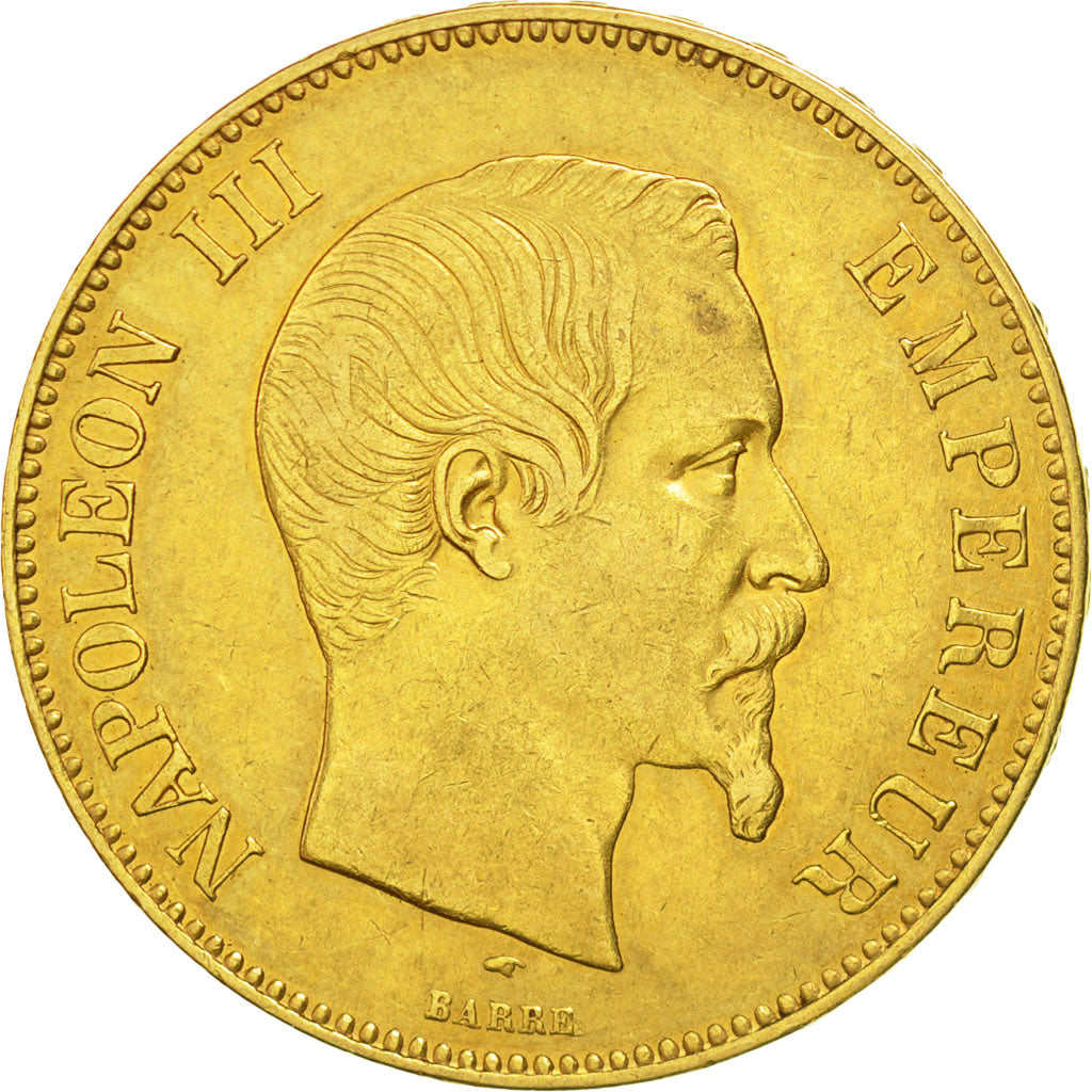 Moneta, Francia, Napoleon III, Napoléon III, 100 Francs, 1855, Paris, BB, Oro