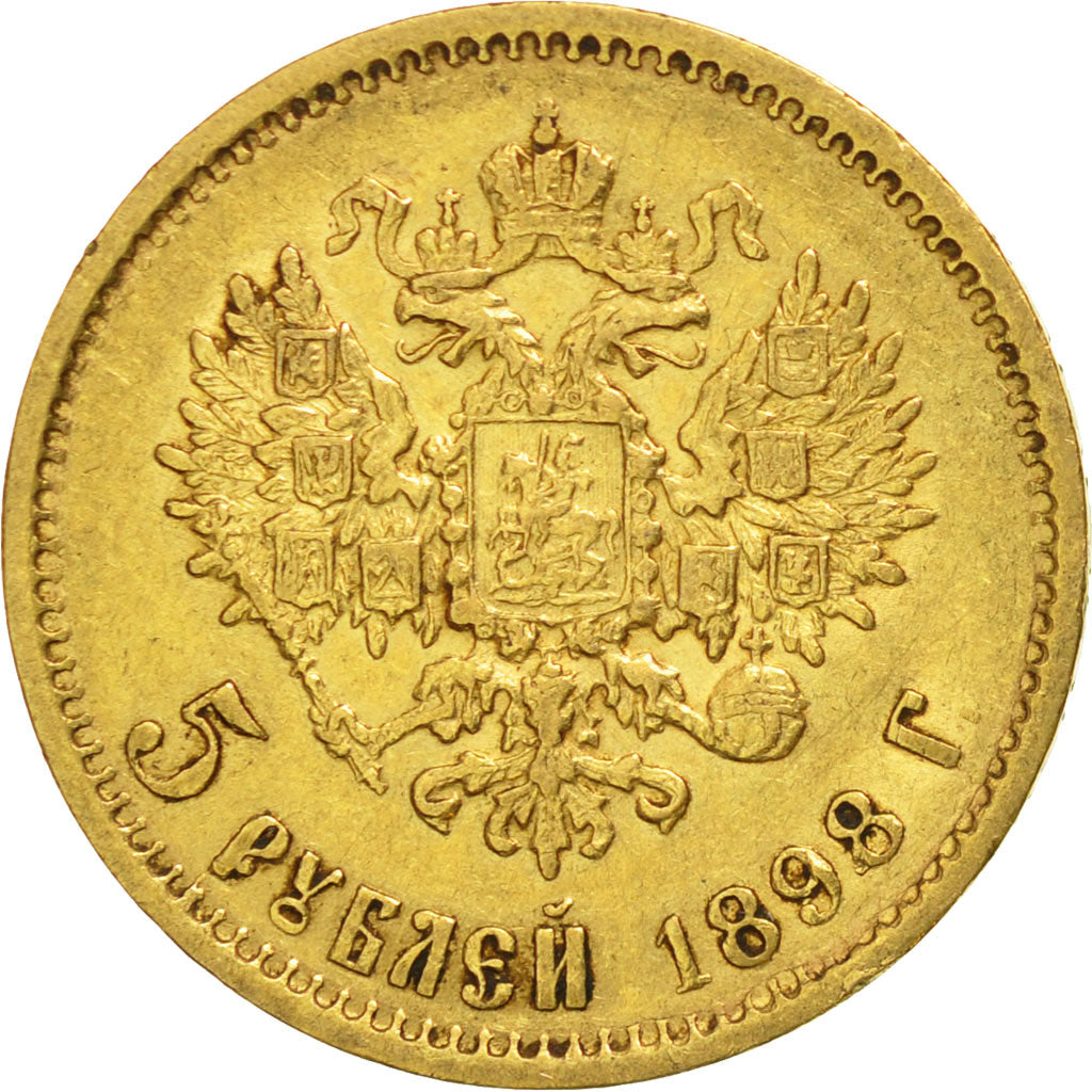 Russie, Nicholas II, 5 Roubles, 1898, St. Petersburg, TTB, Or, KM:62