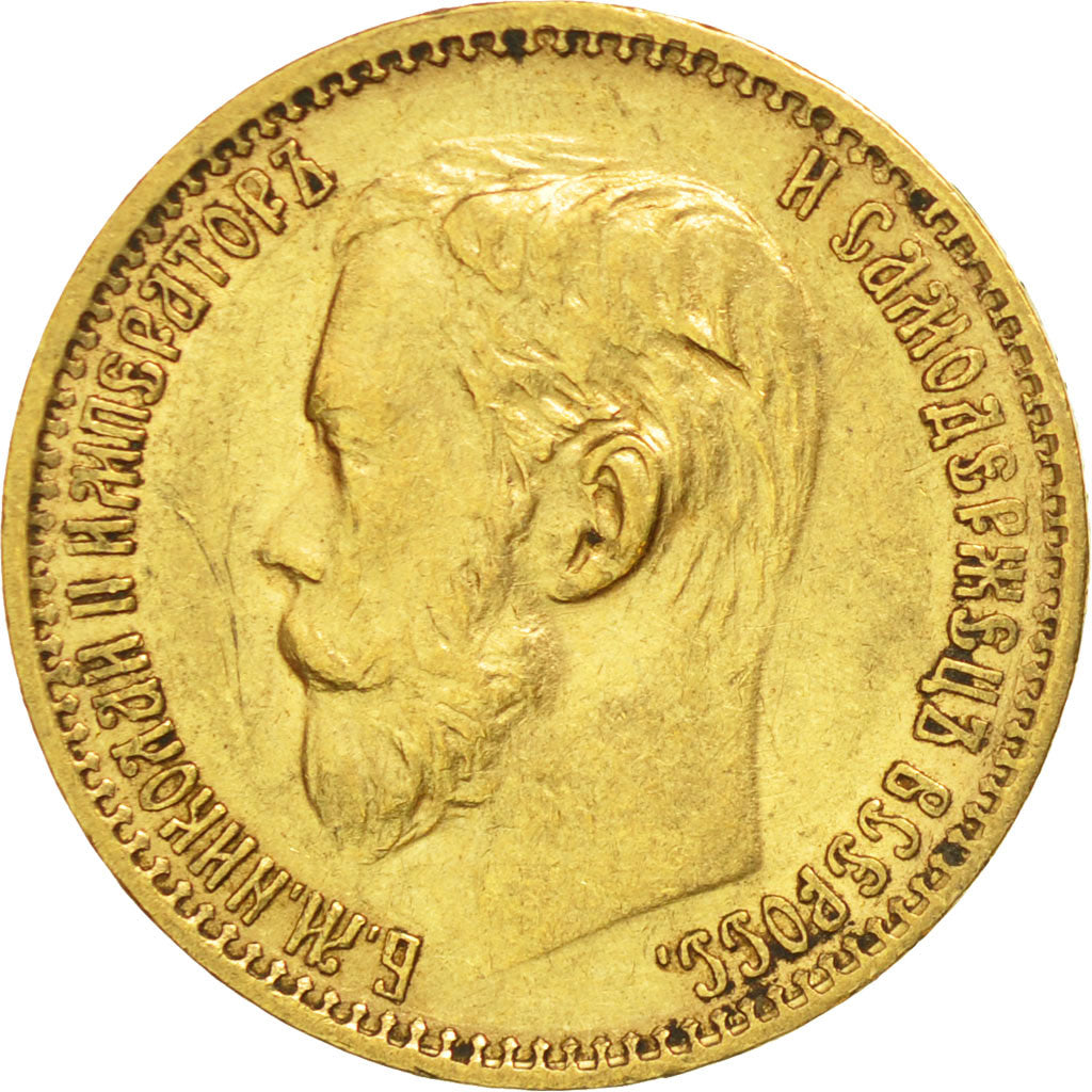 Münze, Russland, Nicholas II, 5 Roubles, 1898, St. Petersburg, SS+, Gold, KM:62