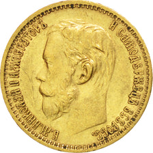 Münze, Russland, Nicholas II, 5 Roubles, 1898, St. Petersburg, SS+, Gold, KM:62
