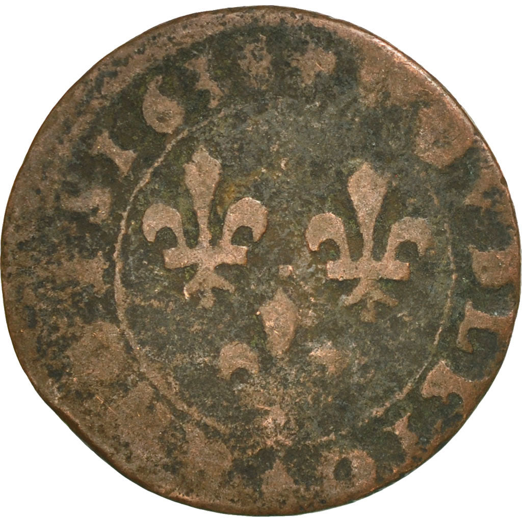 Coin, France, Louis XIII, Double Tournois, 1638, Rouen, F(12-15), Copper