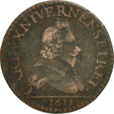 Coin, France, Ardennes, Charles I, Liard, 1613, Charleville, VF(20-25), Copper