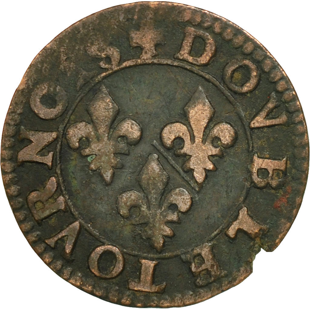 Monnaie, France, CHATEAU-RENAUD, François de Bourbon, Double Tournois, Undated