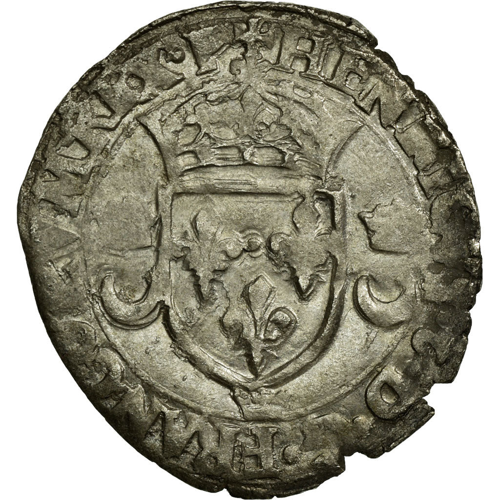 Coin, France, Douzain aux croissants, 1551, Cremieu, VF(20-25), Silver