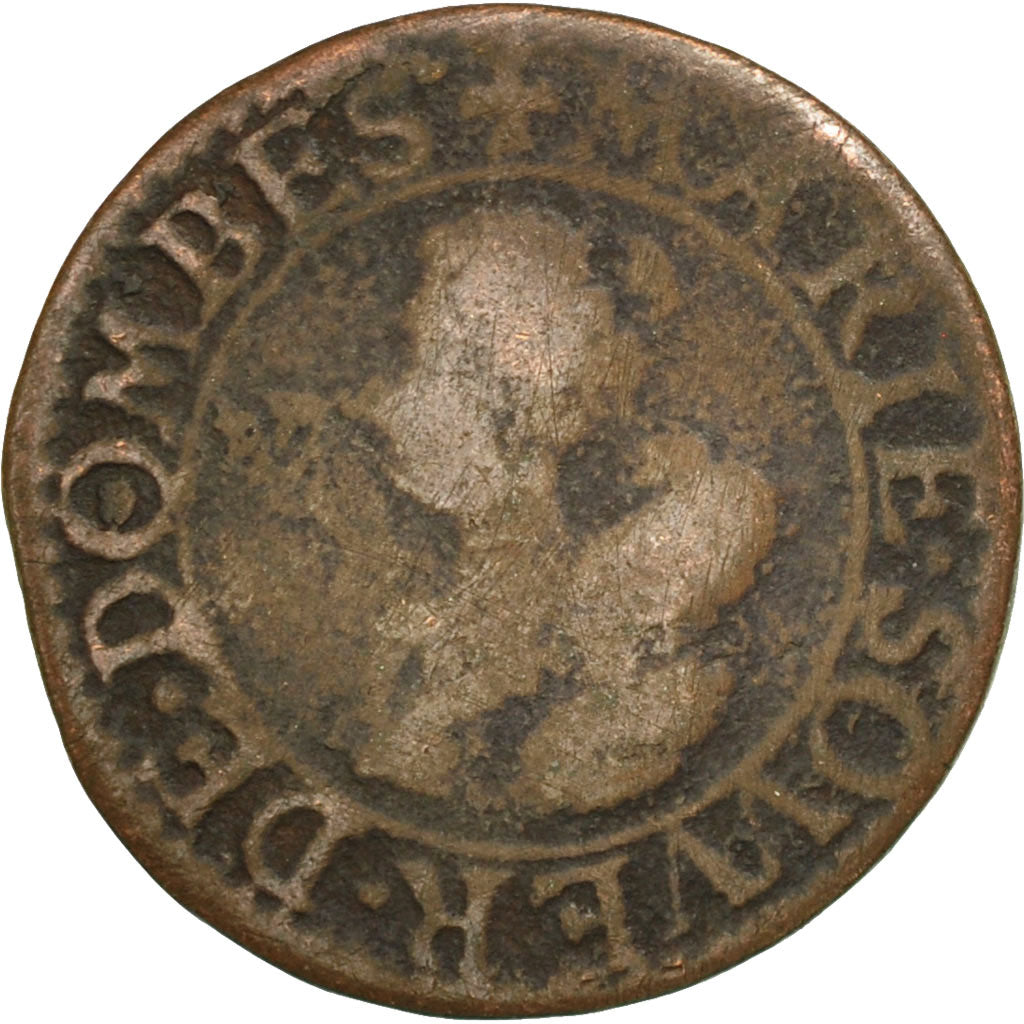 Coin, France, DOMBES, Marie de Montpensier, Double Tournois, 1620, Trévoux