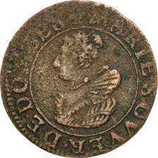 Coin, France, DOMBES, Marie de Montpensier, Double Tournois, 1628, Trévoux