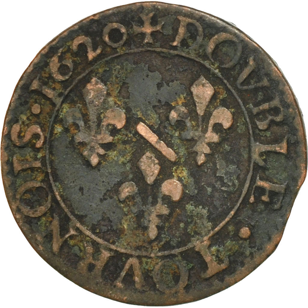 France, DOMBES, Marie de Montpensier, Double Tournois, 1620, Trévoux, TB