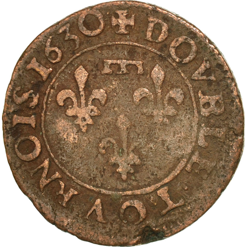 Coin, France, DOMBES, Gaston d'Orléans, Double Tournois, 1630, Trévoux