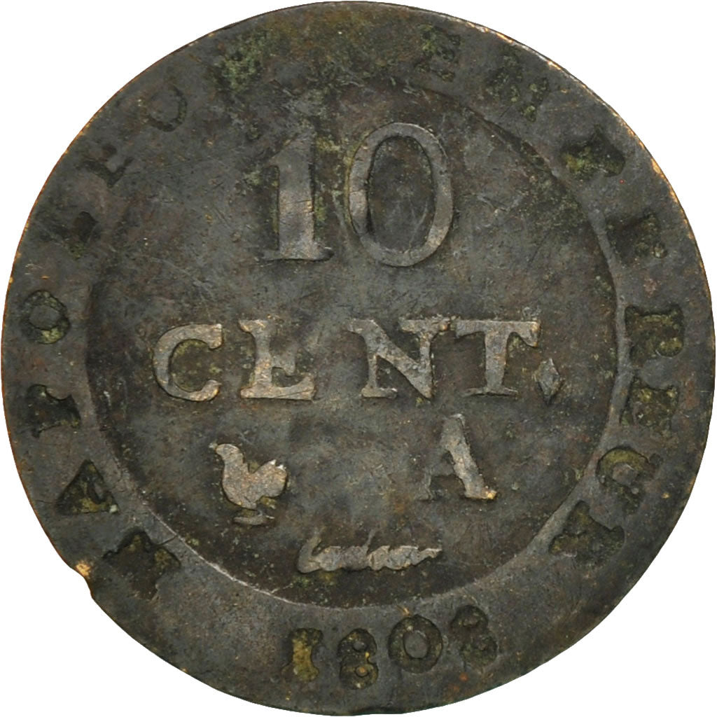 Monnaie, France, Napoléon I, 10 Centimes, 1808, Paris, TB, Billon, KM:676.1
