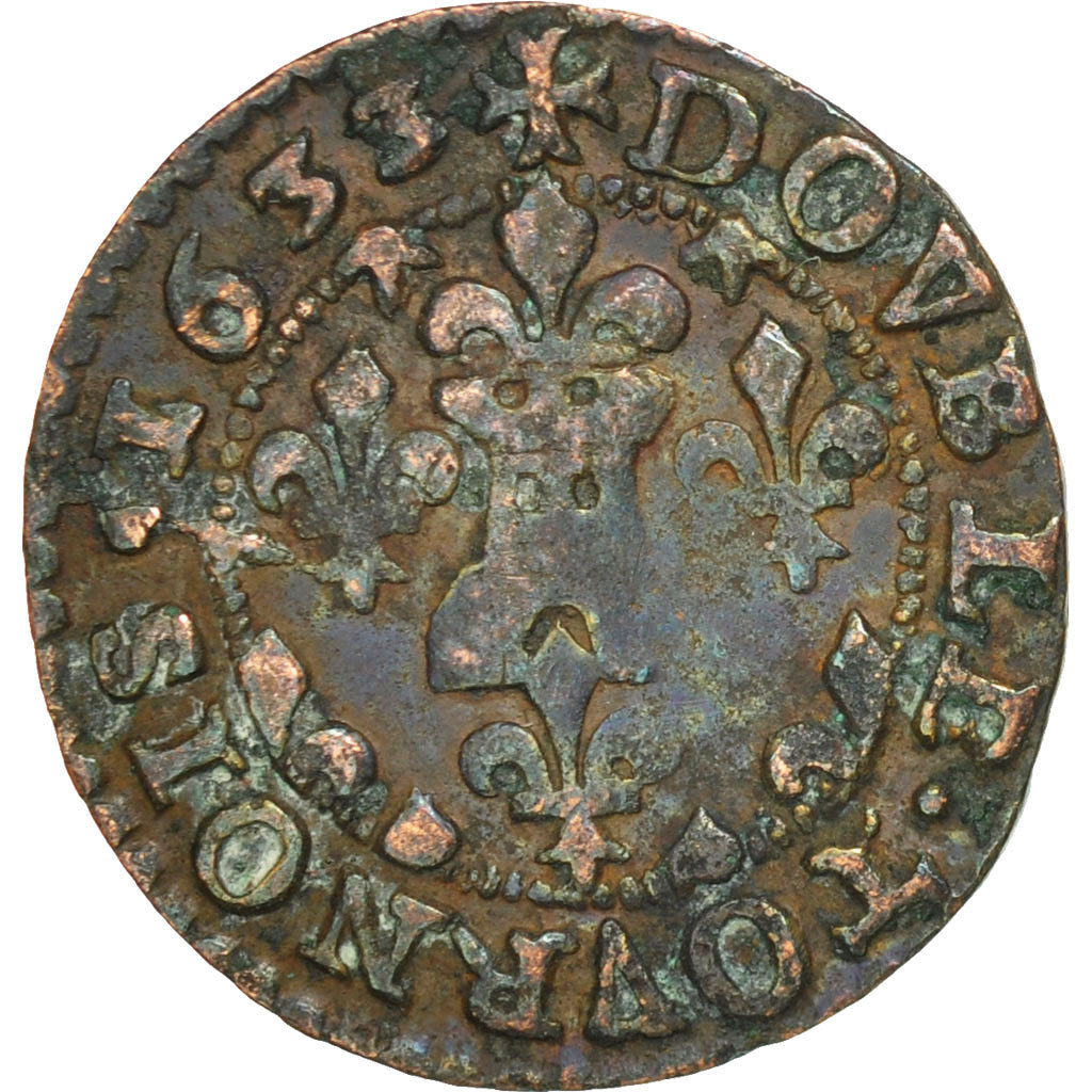 Coin, France, Ardennes, Fréd-Maurice de La Tour, Double Tournois, 1633, Sedan