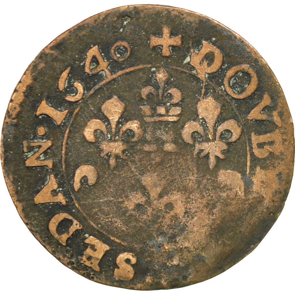 France, Ardennes, Fréd-Maurice de La Tour, Double Tournois, 1640, Sedan