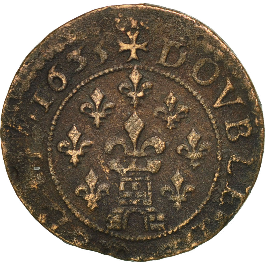 Coin, France, Ardennes, Fréd-Maurice de La Tour, Double Tournois, 1635, Sedan