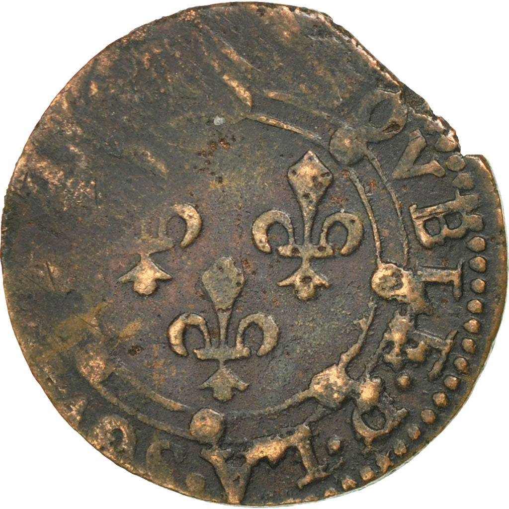 Monnaie, France, Ardennes, Charles II, Double Tournois, Charleville, TB+