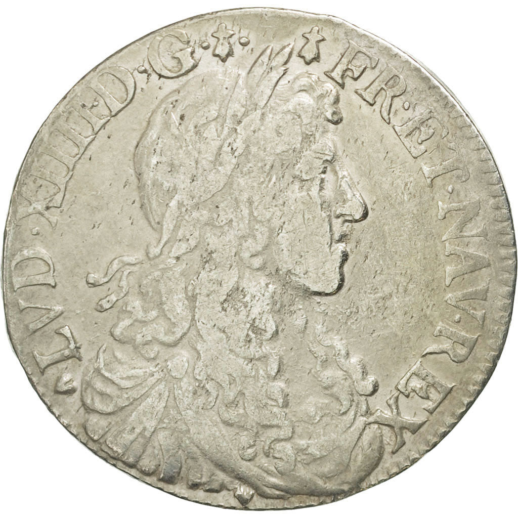 Moneda, Francia, Louis XIV, 1/2 Écu au buste juvénile, 1/2 Ecu, 1662, Nantes
