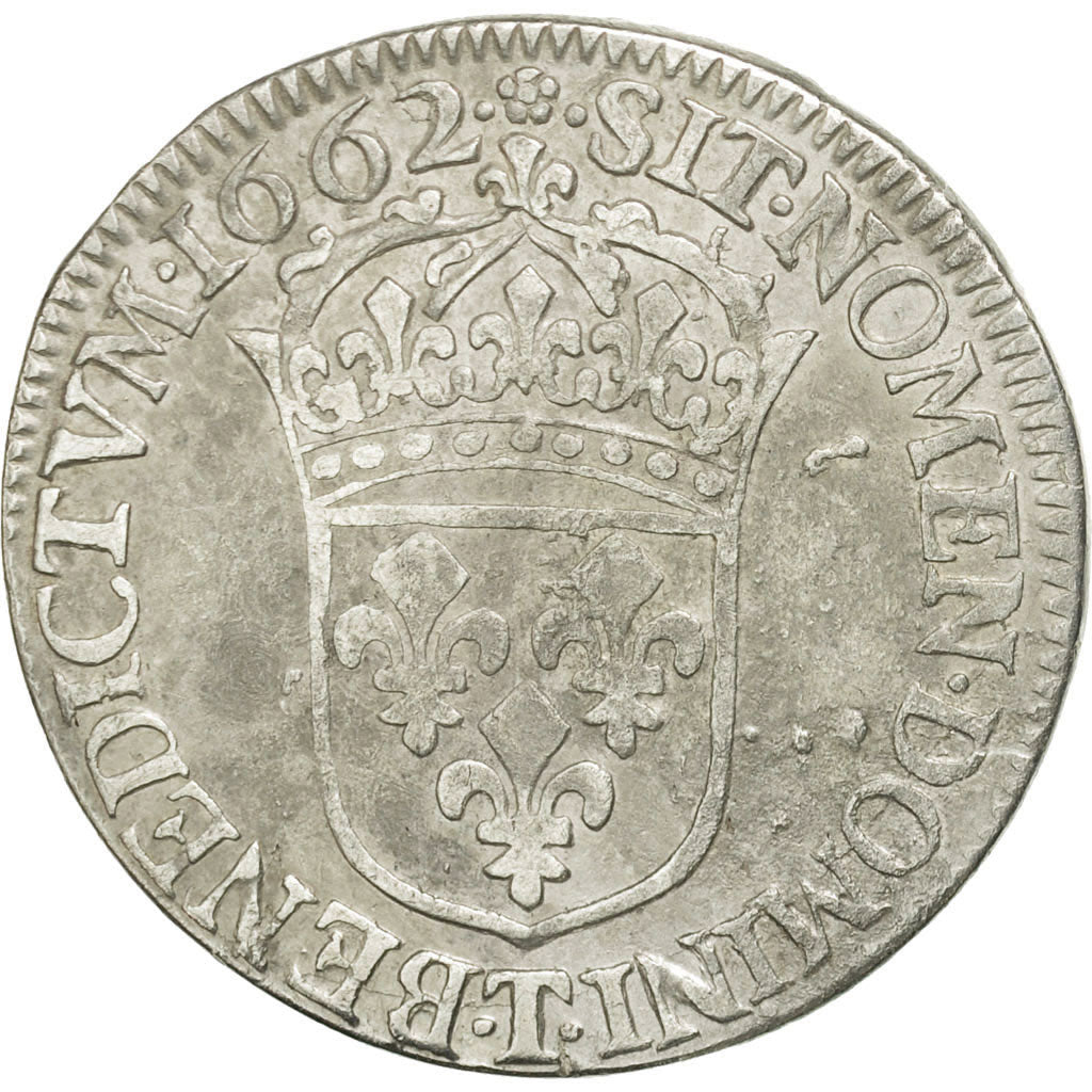 Moneda, Francia, Louis XIV, 1/2 Écu au buste juvénile, 1/2 Ecu, 1662, Nantes