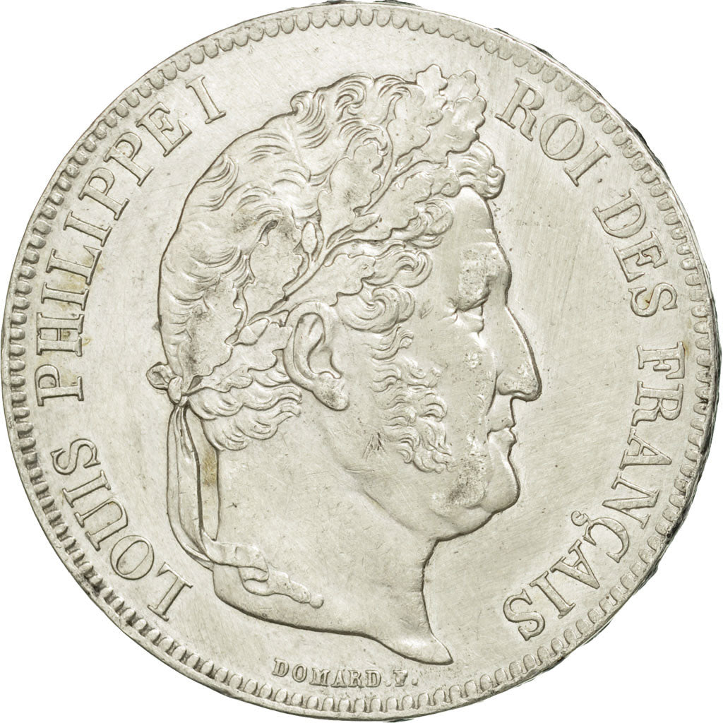 Moneta, Francia, Louis-Philippe, 5 Francs, 1839, Rouen, BB+, Argento, KM:749.2