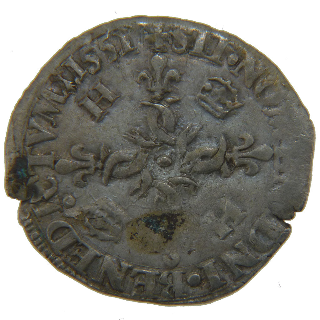 FRANCE, Douzain aux croissants, 1551, Nantes, VF(20-25), Silver, Ciani #1305,...