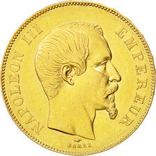 Moneta, Francia, Napoleon III, Napoléon III, 50 Francs, 1857, Paris, BB+, Oro
