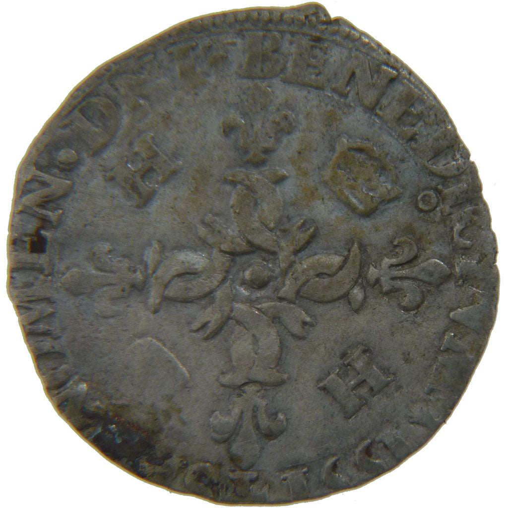 FRANCE, Douzain aux croissants, 1551, Nantes, VF(20-25), Silver, Ciani #1305,...